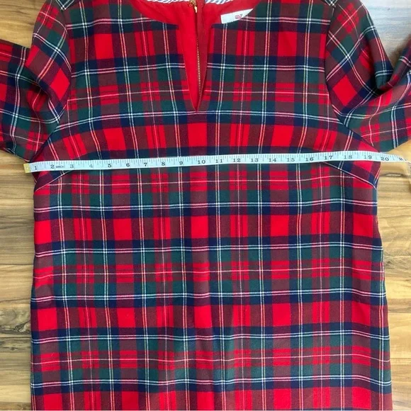 Vineyard Vines Jolly Plaid Greenwich Flutter Sleeve Shift Dress - Picture 12 of 13